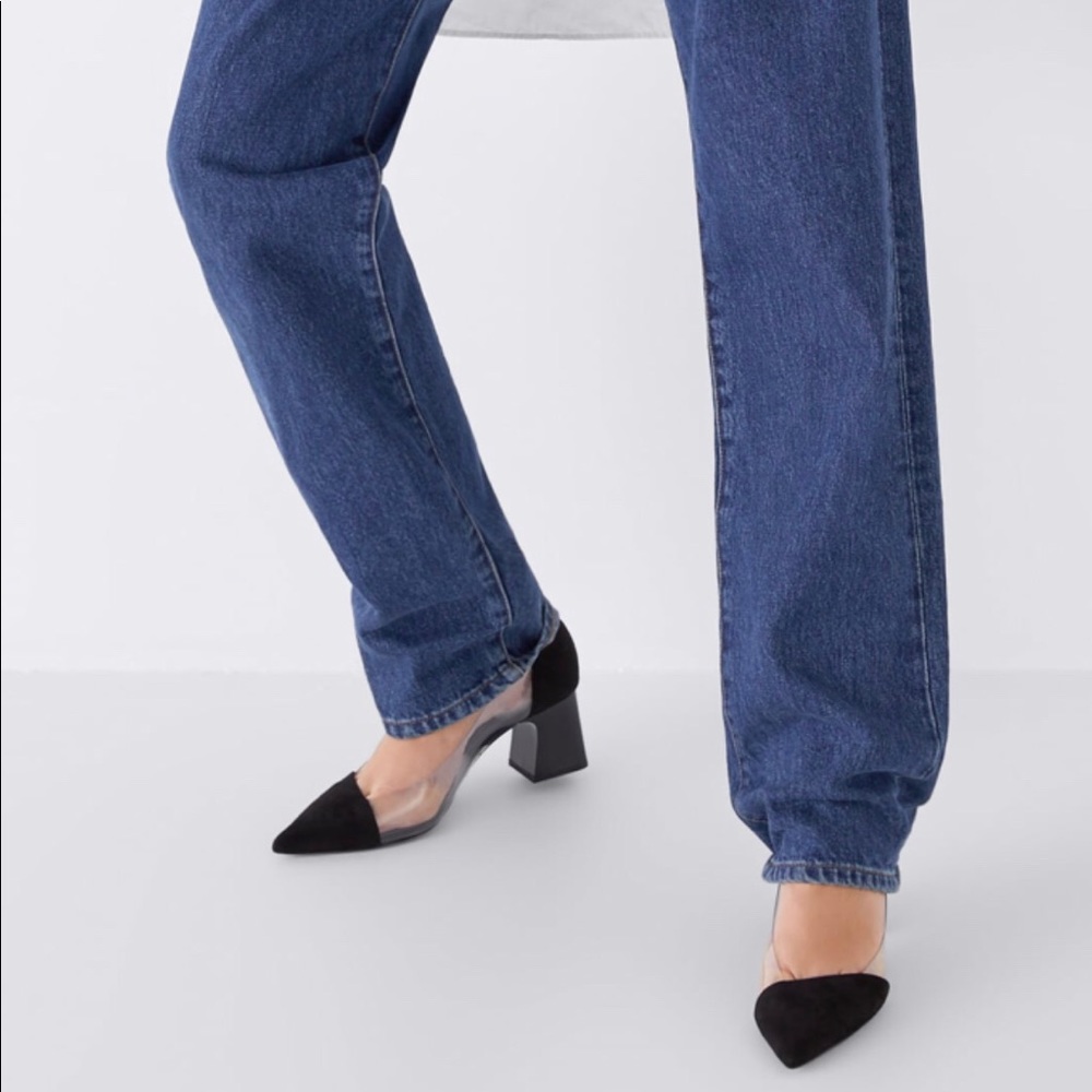 Zara Vinyl high heels PVC and suede